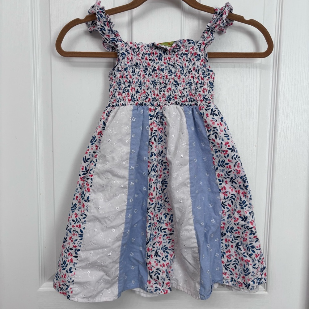 Patchwork Floral Smocked Dress | Penelope Mack Girls 6 - Picture 7 of 7